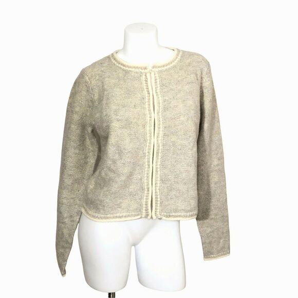 New w/o Tags Sundance Oatmeal Wool Mohair Angora Blend Cardigan Sweater Womens L - Picture 1 of 5